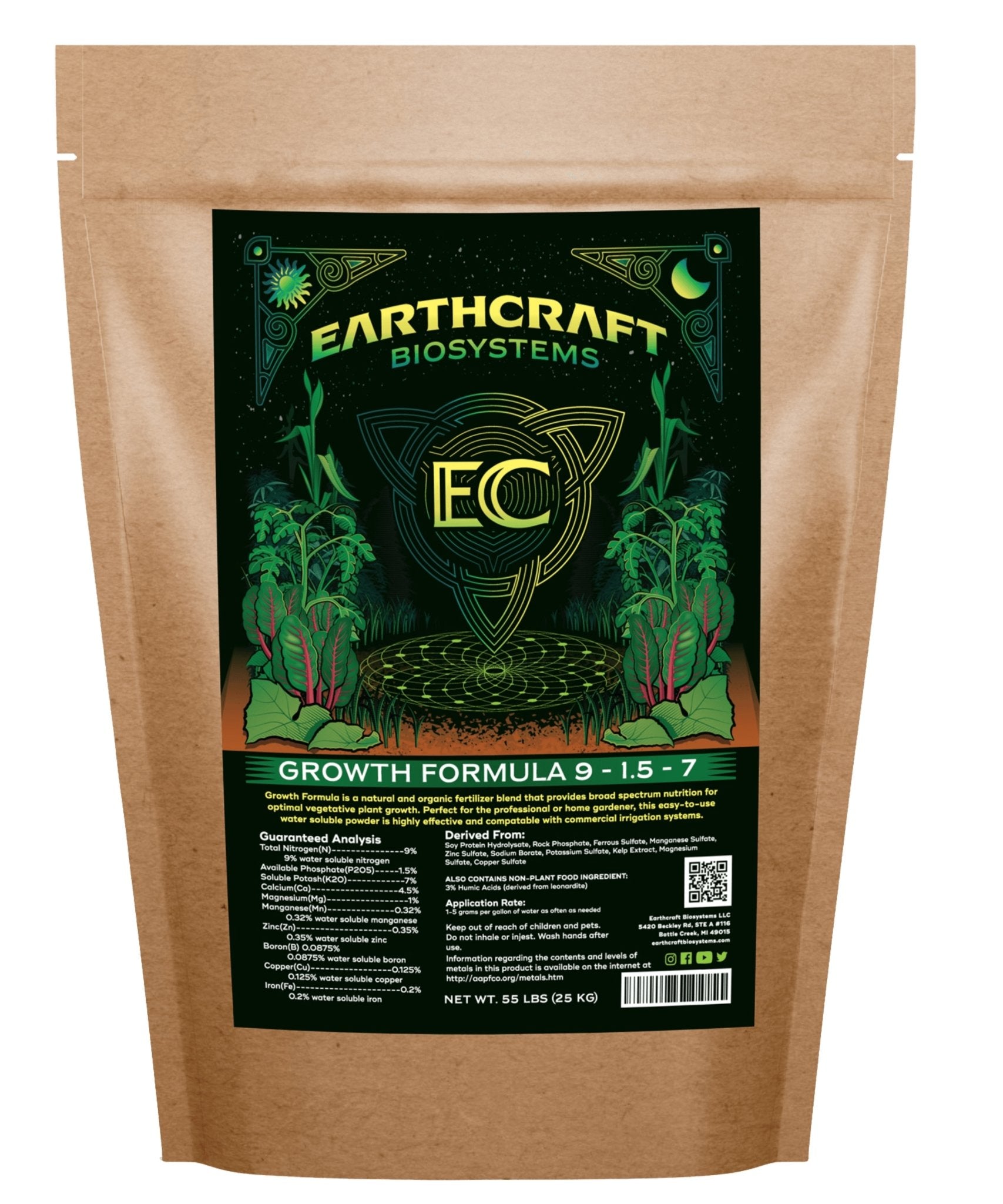natural fertilizer for plant growth Earthcraft Growth Formula SP (9-1.5-7) 5lb