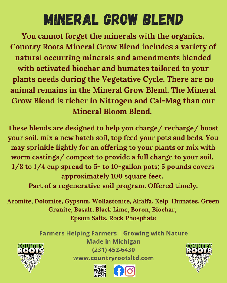 Mineral Grow Blend Soil Amendment (Veganic) - MI Beneficials